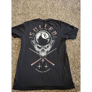 Sullen Art Collective T-shirt Premium Skull Pool Hall Crackin Racks 8 Ball L
